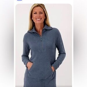 Barefoot Dreams CozyChic Lite Tunic - Deep Ocean Size Small